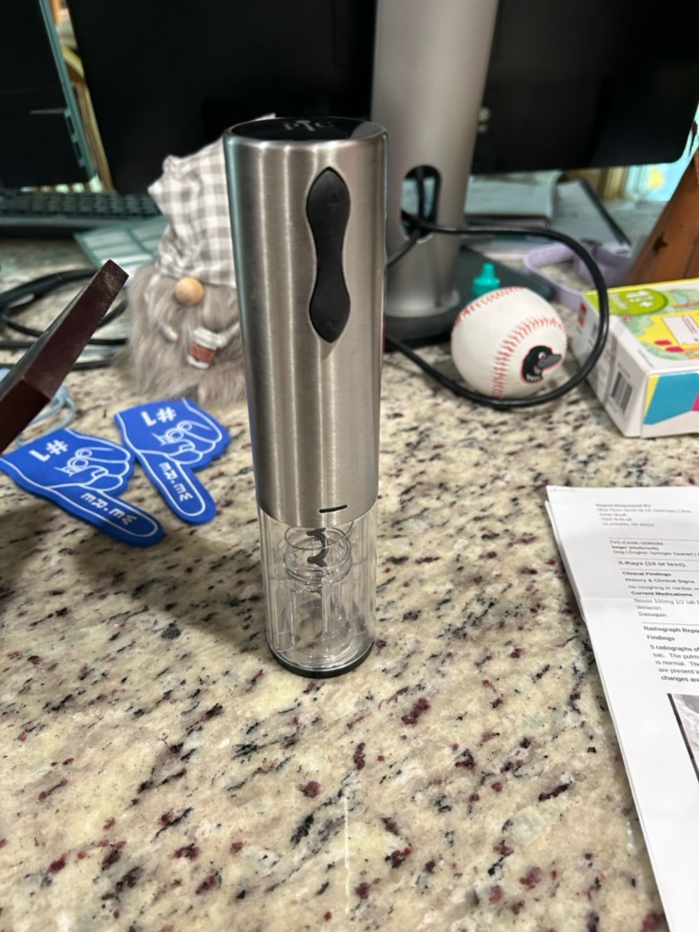 Electric Wine Bottle Opener - Stainless Steel & Clear